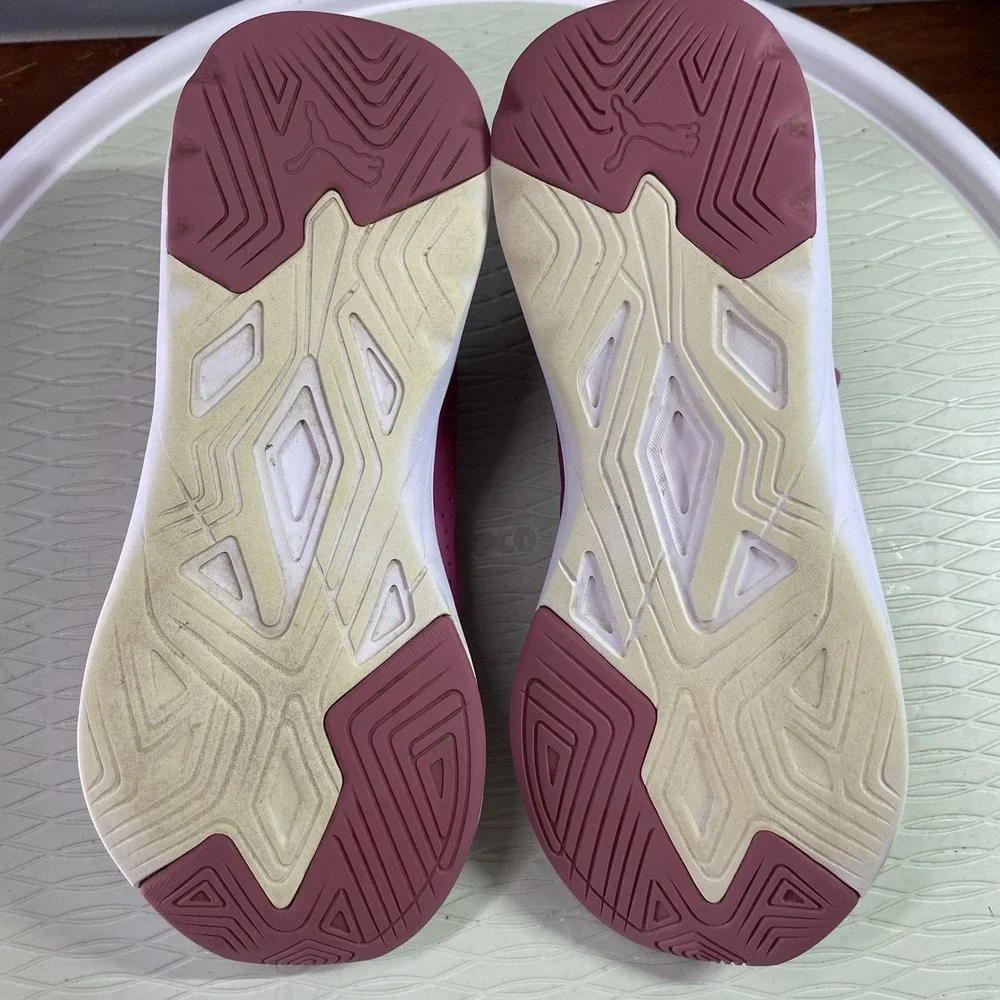 PUMA Mauve Pink W/White Shoe Soft ride‎ sophia slip-on Sneaker Sz.8.5